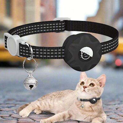 Collier Airtag Chat - CatAirTagCollar™ - Noir - Mon Chattitude