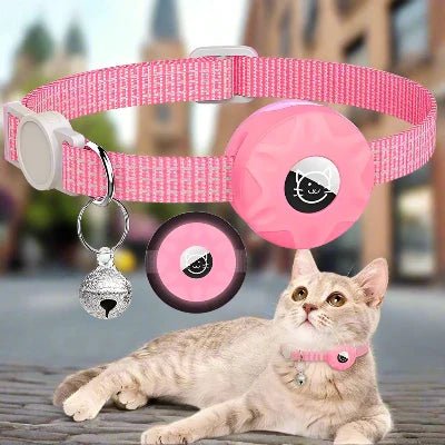 Collier Airtag Chat - CatAirTagCollar™ - Rose - Mon Chattitude