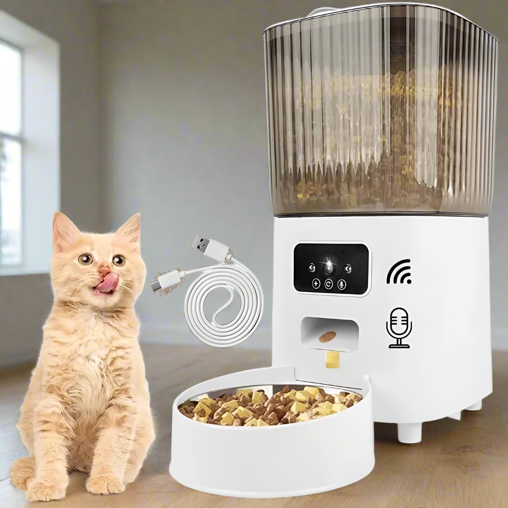 Distributeur de Croquettes pour Chat - CatFeederSmartBowls™ - Bol unique Vidéo - Mon - chattitude.com